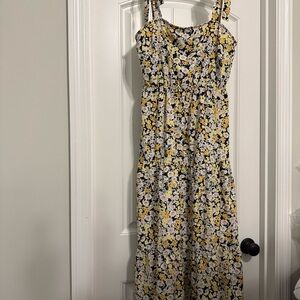 Floral Maxi Dress - Yellow and Black size medium